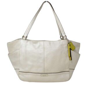 Coach Park‎ Leather Carrie Tote Parchment Color